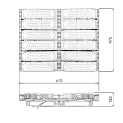Đèn pha module Oem SMD Philips - 600W (12*50w)