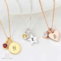 Vòng Cổ Charm Xinh khắc chữ cái Với Đá Mệnh Cho Bé Gái - Lucky Stone