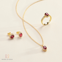 Set Trang Sức Đá Quý Ruby Đỏ - VYH02-03