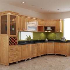 Tủ bếp gỗ sồi