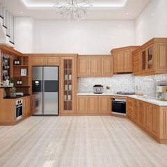Tủ bếp gỗ sồi Nga