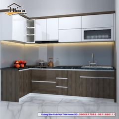 Tủ Bếp Gỗ Công Nghiệp Cánh Melamine