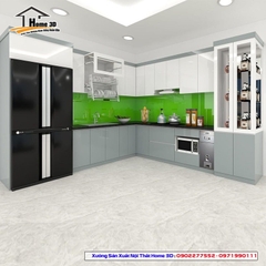 Tủ Bếp Gỗ Nhựa Cánh Laminate Home 3D