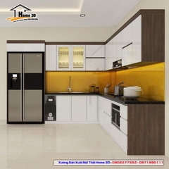 Tủ Bếp Gỗ Nhựa Cánh Laminate Home 3D