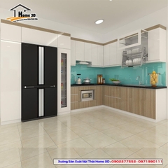 Tủ Bếp Gỗ Nhựa Cánh Laminate Home 3D