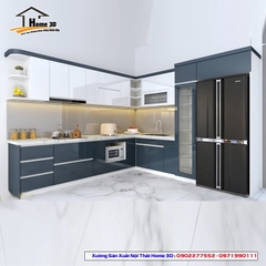 Tủ Bếp Gỗ Nhựa Cánh Laminate Home 3D