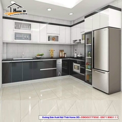Tủ Bếp Gỗ Nhựa Cánh Laminate Home 3D
