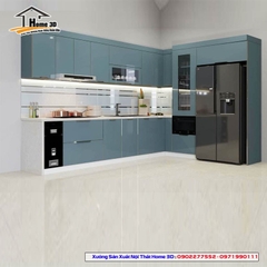 Tủ Bếp Gỗ Nhựa Cánh Melamine Home 3D