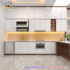 Tủ Bếp Gỗ Nhựa Cánh Melamine Home 3D