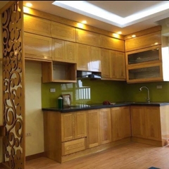 Tủ bếp gỗ sồi
