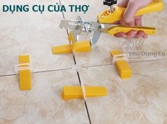 Combo bộ dụng cụ ke ốp lát gạch men: Kìm siết + 100 nêm + 300 ke móc