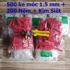 Combo bộ ke lát gạch 1 kìm + 500 ke móc + 200 nêm