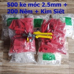 Combo bộ ke lát gạch 1 kìm + 500 ke móc + 200 nêm