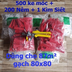 Combo bộ ke lát gạch 1 kìm + 500 ke móc + 200 nêm