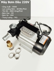 Máy bơm dầu 220V 550W Lưu lượng 60L/Phút - Máy bơm dầu Diesel bơm nhiên liệu