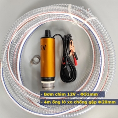 Bộ Máy Bơm Dầu Diesel Chìm Trong Phi 12V 24V Phi 51mm - Bơm tõm 40L/phút