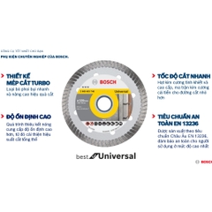 Đĩa cắt Gạch Đa Năng Kim Cương Turbo 105x16|20mm Thương Hiệu Đức Bosch Chính Hãng