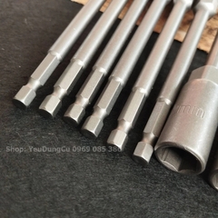 Khẩu Chụp Bulong Sâu Lòng Dài 150mm lắp nhanh cho máy Khoan Bắn Vít  Chân Lục Giác Các Cỡ 5.5 - 19mm