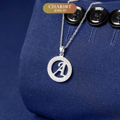 Dây chuyền bạc DCJ42 Vòng tròn và Chữ cái cá nhân hóa s925 ChariotJewelry