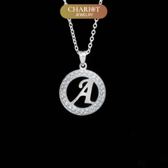 Dây chuyền bạc DCJ42 Vòng tròn và Chữ cái cá nhân hóa s925 ChariotJewelry