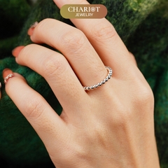 Nhẫn Bạc NCJ03 Kết Hạt Trơn Chariot Jewelry