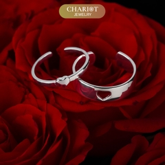 Nhẫn đôi bạc S925 nam nữ NCJ122 Matching Heart, nhẫn couple bạc, quà tặng 8-3 ý nghĩa dành tặng bạn gái, ChariotJewelry
