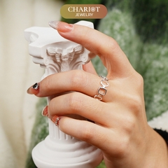 Nhẫn Bạc NCJ20 Hình Khối Thủ Công Chariot Jewelry