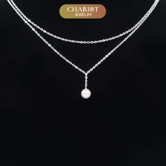 Dây chuyền DCJ82 layer bạc 925 charm ngọc trai ChariotJewelry