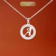 Dây chuyền bạc DCJ42 Vòng tròn và Chữ cái cá nhân hóa s925 ChariotJewelry