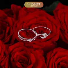 Nhẫn đôi bạc S925 nam nữ NCJ121 Lunar and Stellar, nhẫn couple bạc, quà tặng 8-3 ý nghĩa dành tặng bạn gái, ChariotJewelry