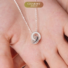 Dây chuyền bạc DCJ44 mặt vòng tròn đôi s925 ChariotJewelry
