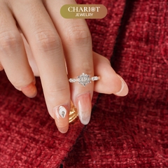Nhẫn bạc NCJ50 Hoa Tuyết ChariotJewelry