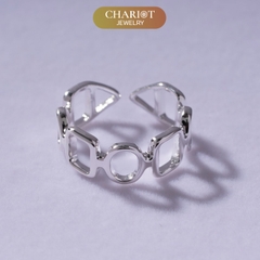 Nhẫn Bạc NCJ20 Hình Khối Thủ Công Chariot Jewelry