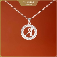 Dây chuyền bạc DCJ42 Vòng tròn và Chữ cái cá nhân hóa s925 ChariotJewelry