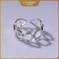 Nhẫn Bạc NCJ20 Hình Khối Thủ Công Chariot Jewelry