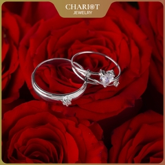 Nhẫn đôi bạc S925 nam nữ NCJ139 Starry Night Heart, nhẫn couple bạc, quà tặng 8-3 ý nghĩa dành tặng bạn gái, ChariotJewelry