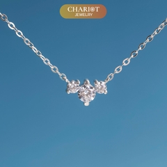 Dây chuyền bạc DCJ13 ba viên đá S925 ChariotJewelry