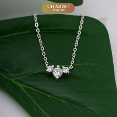 Dây chuyền bạc DCJ13 ba viên đá S925 ChariotJewelry