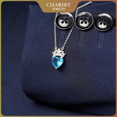 Dây chuyền bạc DCJ65 S925 Queen Heart sang trọng quý phái, quà tặng Valentine ý nghĩa, Chariot Jewelry