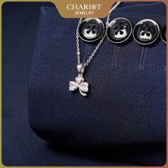 Dây chuyền DCJ67 cỏ 3 lá đính đá sắc màu bạc 925 ChariotJewelry