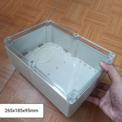 HỘP NHỰA ABS 265x185x95mm NẮP TRONG, lắp được 24 pin 32650 hoặc 12 pin 33140