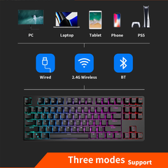 Bàn phím cơ không dây Royal Kludge RK87 Bluetooth 5.0 và Wireless 2.4G