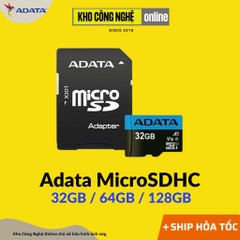 Thẻ nhớ Adata MicroSDHC dung lượng (32Gb/64Gb/128Gb) – Class 10, U1, V10, A1 - Có Adapter chuyển SD (Hàng Chính Hãng)