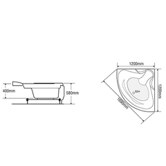 Bồn tắm góc Euroca EU3-1200