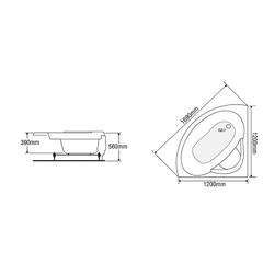 Bồn tắm góc Euroca EU5-1200