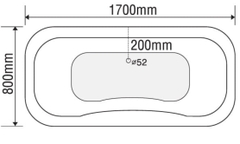 Bồn tắm Oval Euroca EU0-1680 dài 1m6