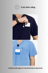 Áo Scrubs cao cấp nam thương hiệu MOH, cổ V-neck, 2 túi, chất vải và form chuẩn Mỹ (MTS102)