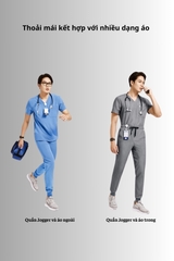 Quần Scrubs nam cao cấp, thương hiệu MOH, kiểu Jogger, 5 túi, chất vải và form chuẩn Mỹ (MPS101J)