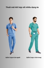 Quần Scrubs nam cao cấp, thương hiệu MOH, kiểu Cargo, 7 túi, chất vải và form chuẩn Mỹ (MPS102C)