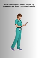 Quần Scrubs nữ cao cấp, thương hiệu MOH, kiểu Basic, 2 túi, chất vải và form chuẩn Mỹ (WPS104R)